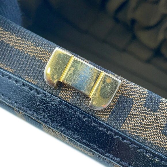 FENDI Zucca 2-way Bag Canvas/Leather Khaki - Picture 10 of 15